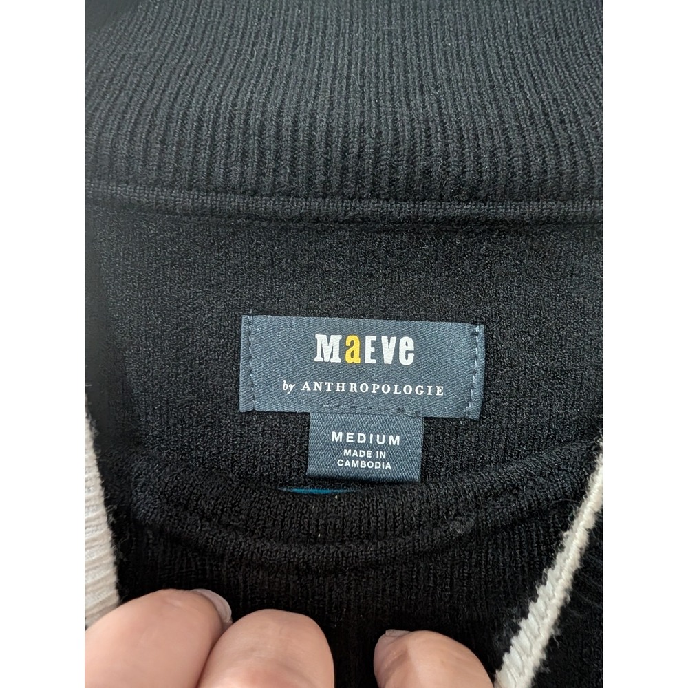 Maeve Anthropologie, Medium, Mock Neck Black Oversized Sweater, Classic - Picture 2 of 6